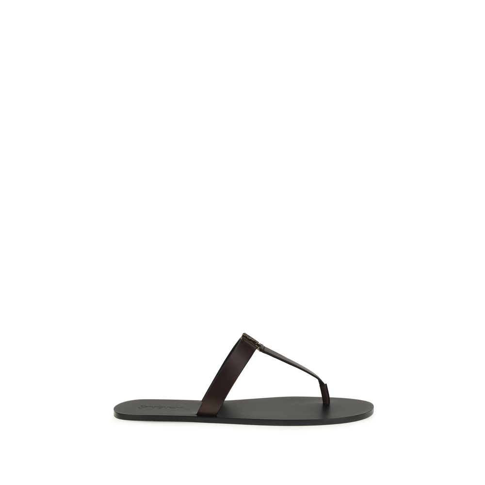Brown Calf Leather Bos Taurus Flat Sandals
