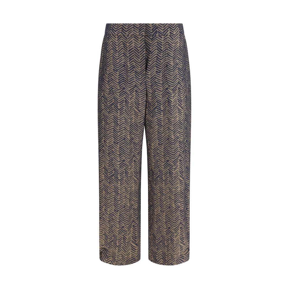 Brown Viscose Casual Pants