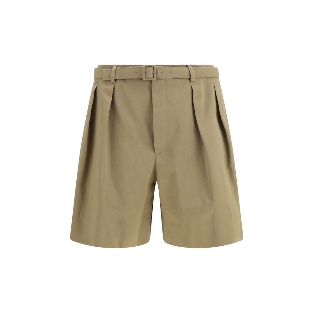 Beige Cotton Bermuda Shorts