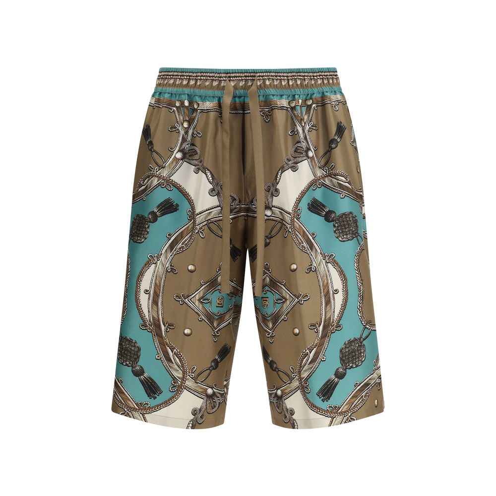 Multicolor Silk Bermuda Shorts
