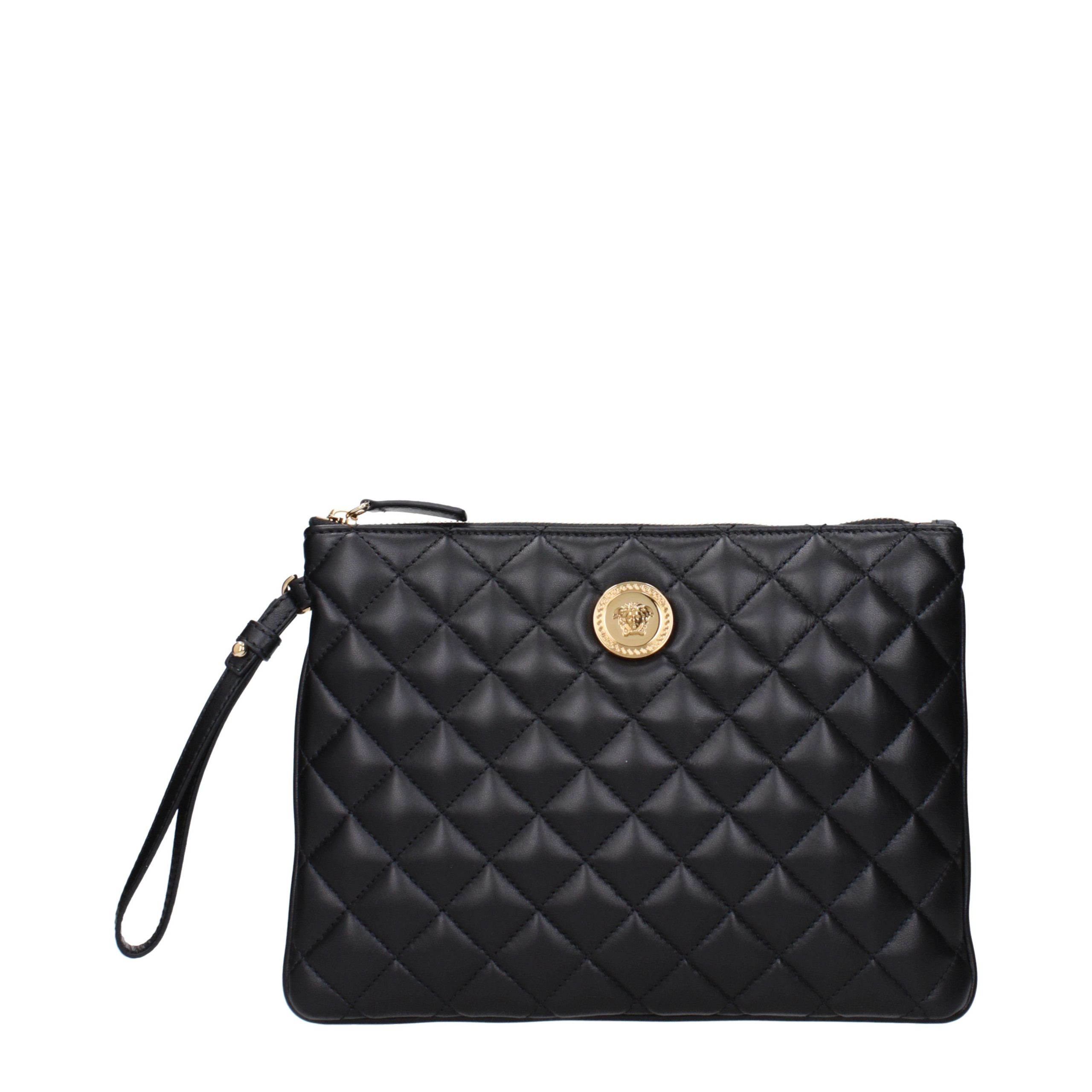 Black Leather Clutch Bag