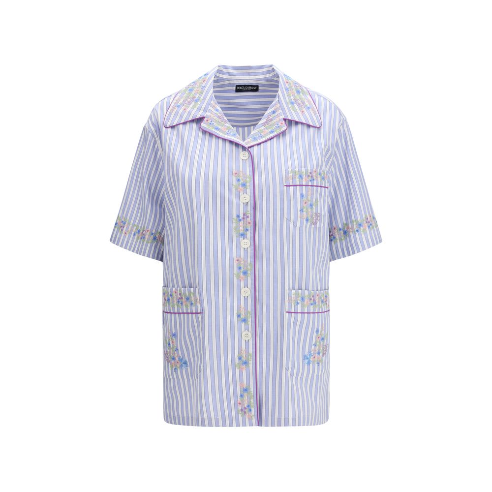 Blue Cotton Pattern Shirt