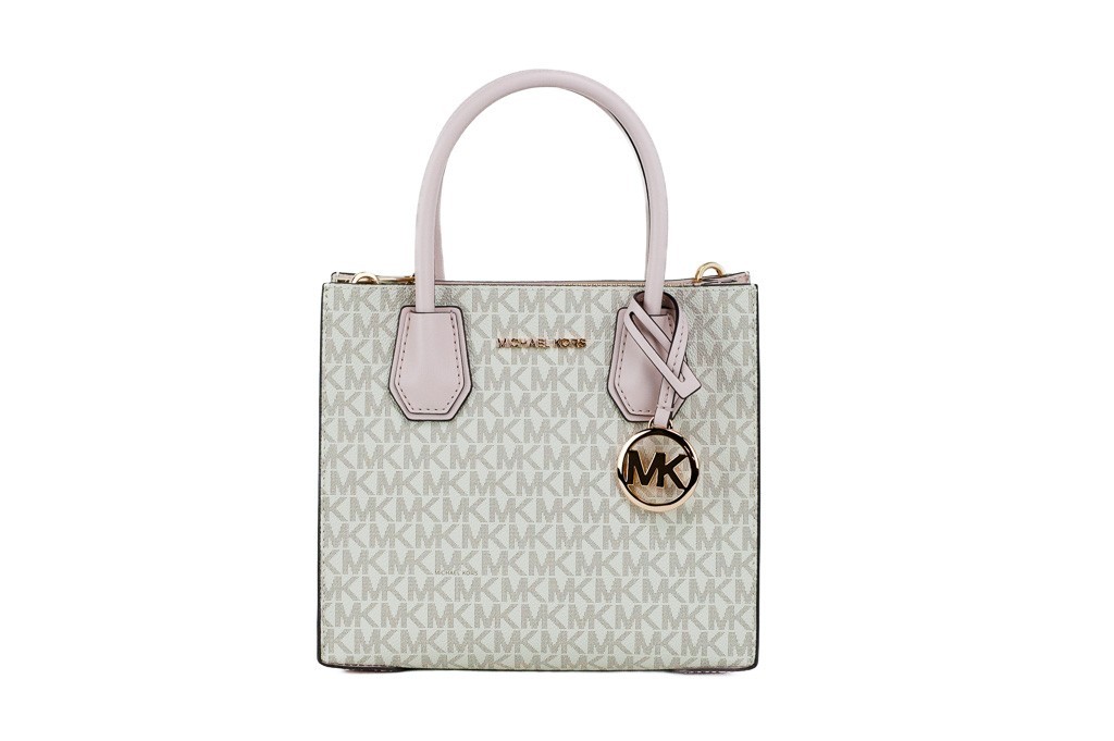 MICHAEL KORS Mercer 35S1GM9M2B Medium Logo And Leather Accordion Crossbody Bag In Powder Blush Multi