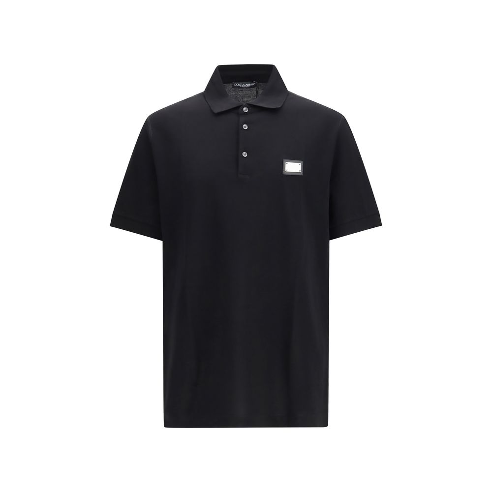 Black Cotton Polo Shirt
