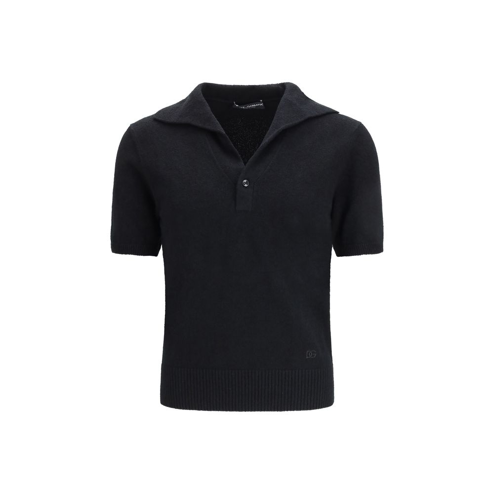 Black Cotton Polo Shirt