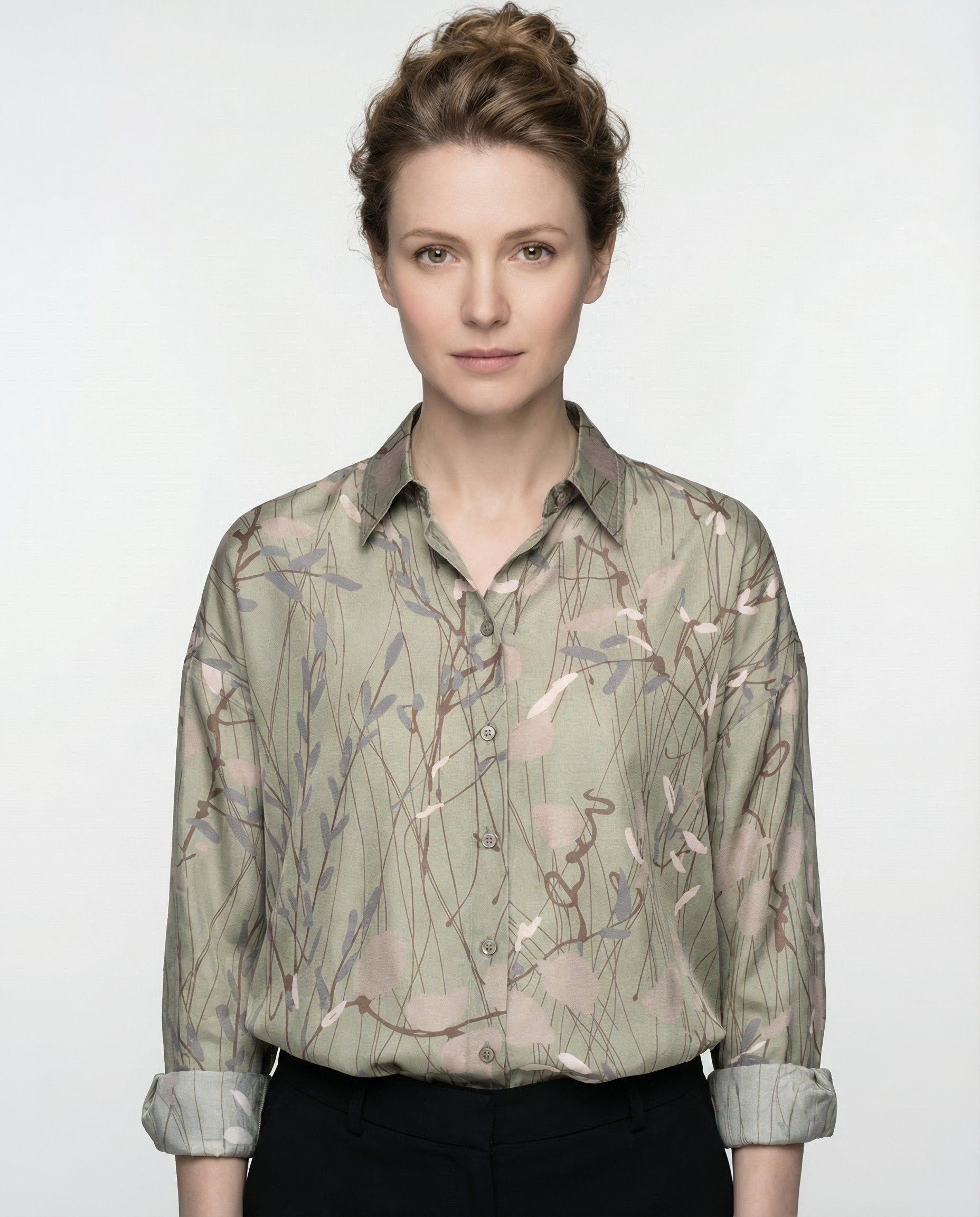 Bicolor Silk Pattern Shirt