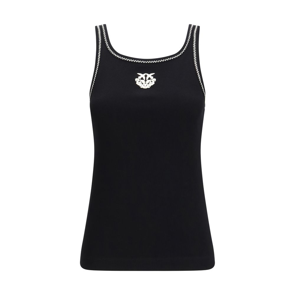Black Cotton Sleeveles T-Shirt