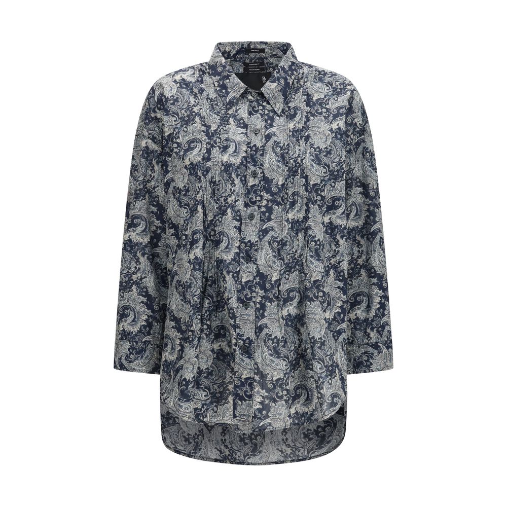 Blue Silk Pattern Shirt