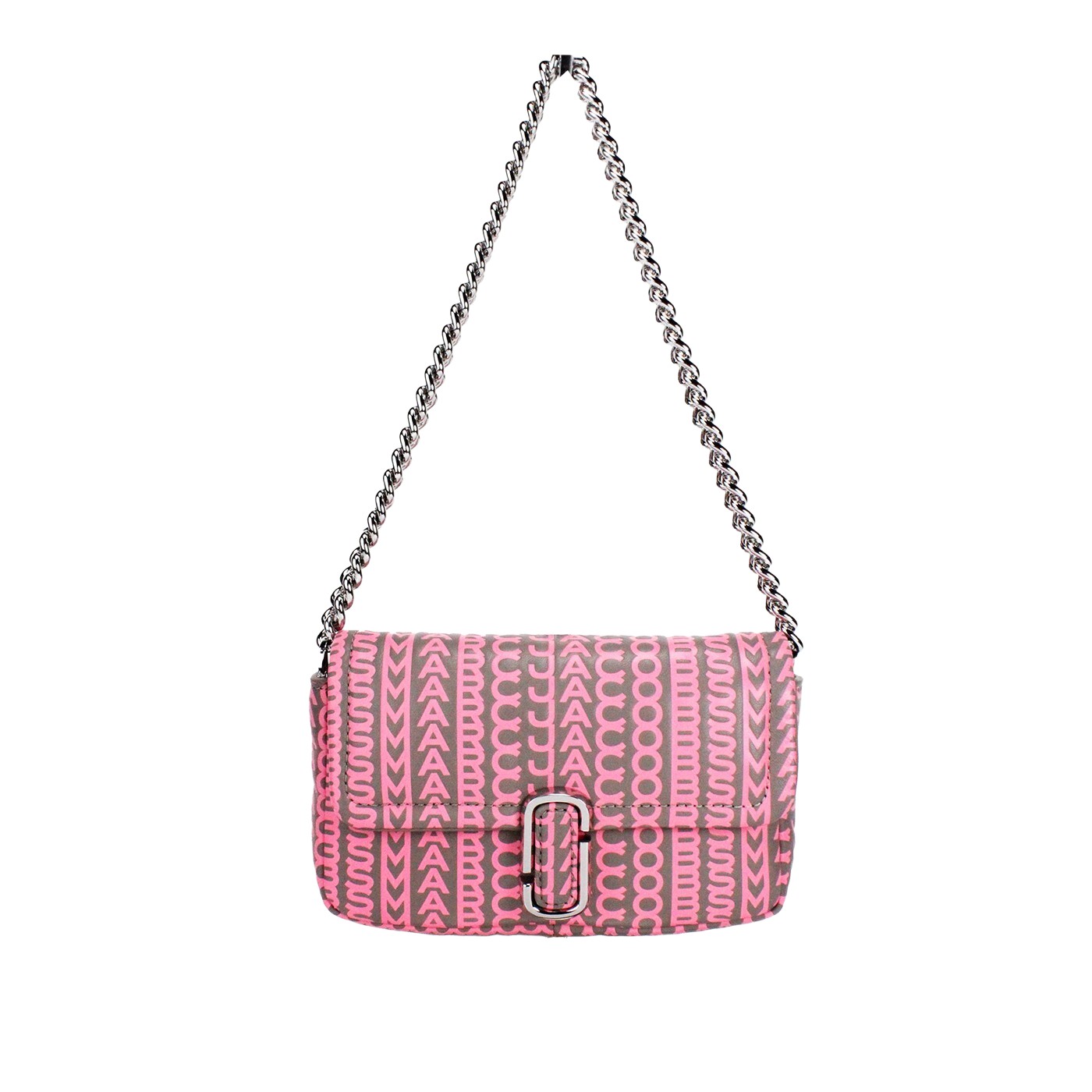 Marc Jacobs Neon Pink The Monogram Leather J Marc Mini Shoulder Bag Crossbody