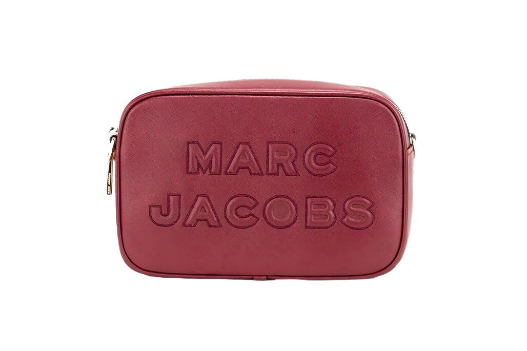 Marc Jacobs Flash Pomegranate Smooth Leather Embossed Camera Crossbody Bag Purse