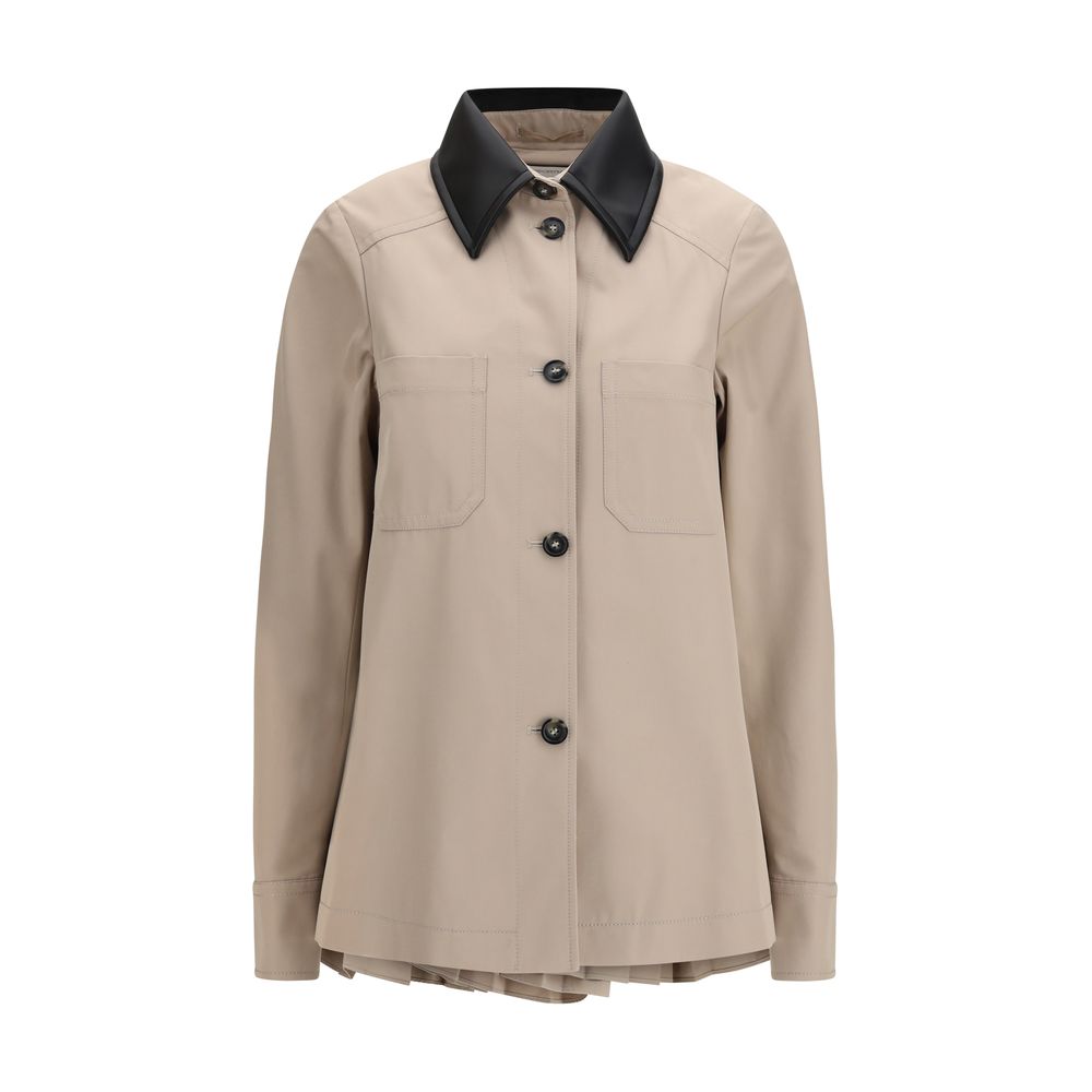 Beige Polyester Trench Coat