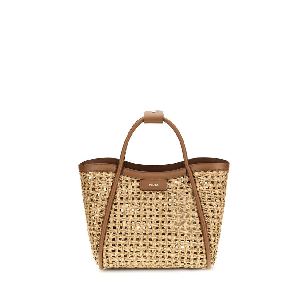 Beige Raffia Shoulder Bag