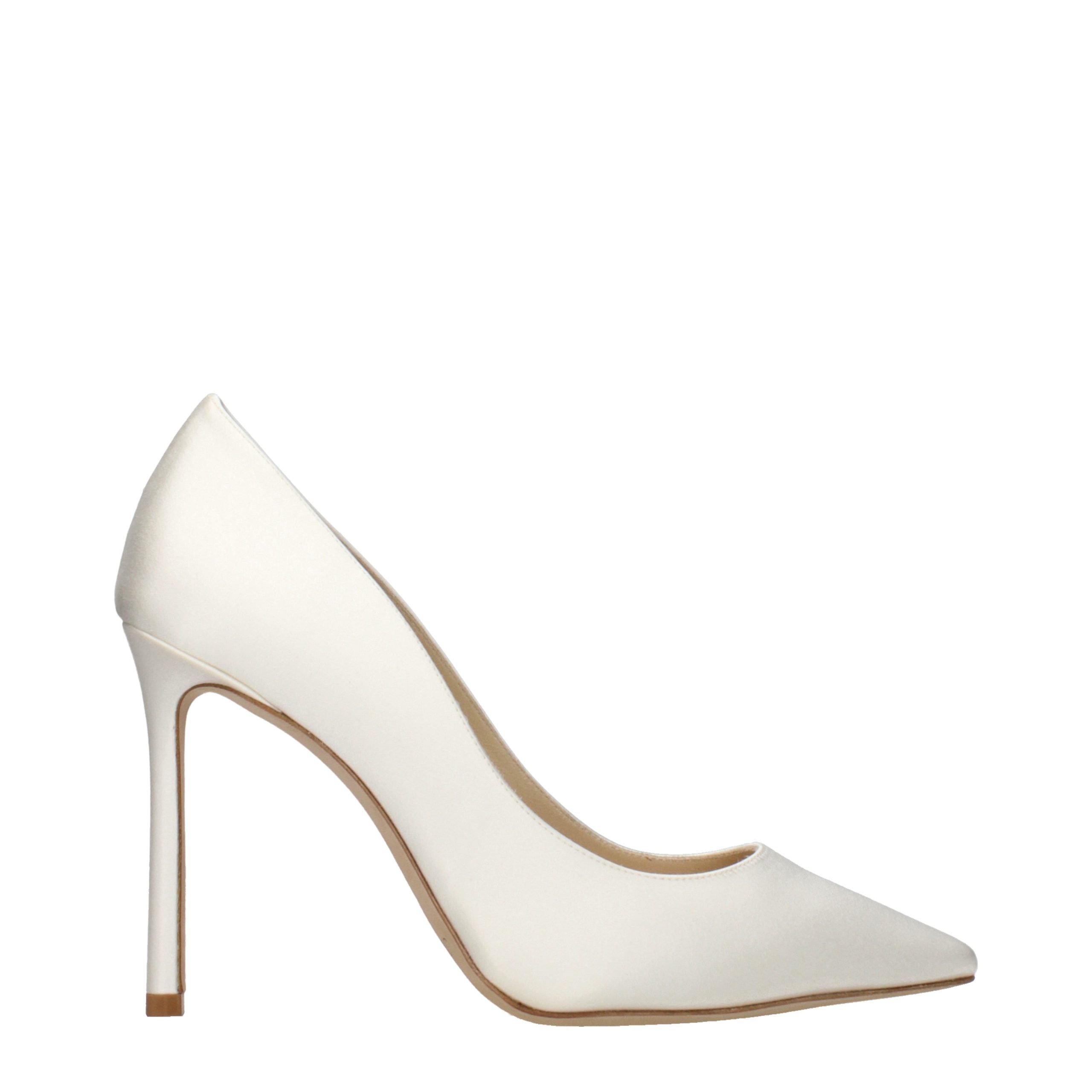 Beige Satin Platform Pumps