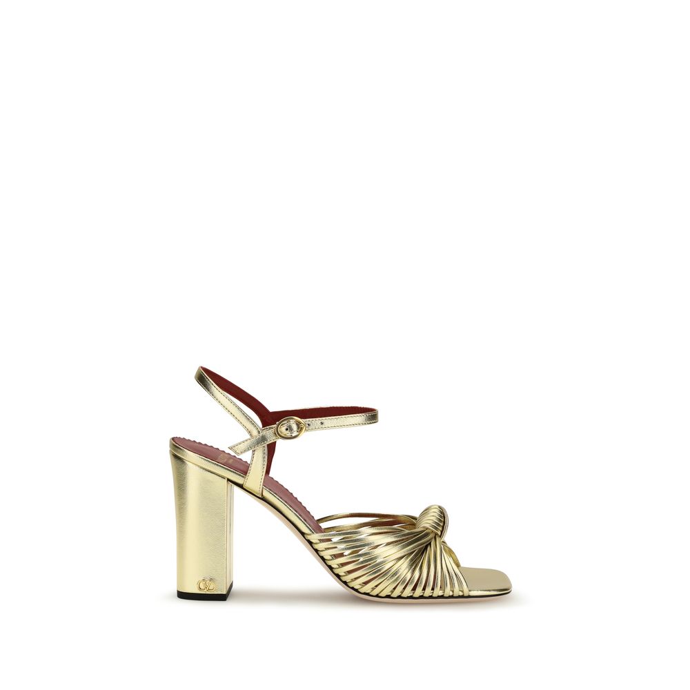 Gold Calf Leather Bos Taurus Platform Sandals