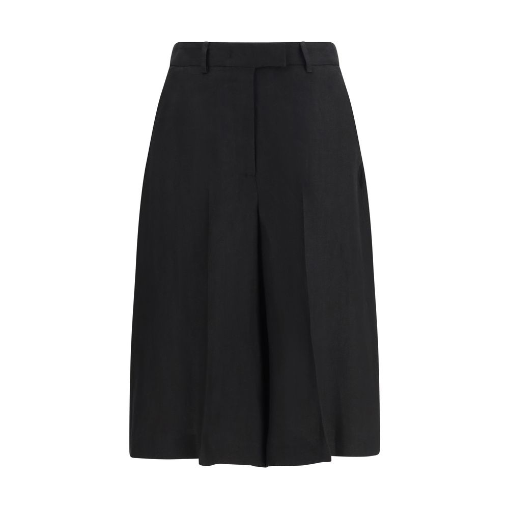 Black Viscose Bermuda Shorts