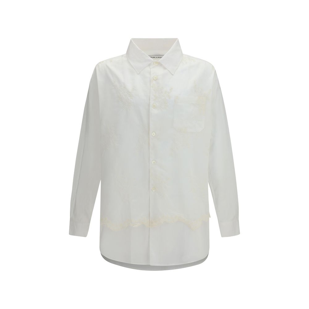 White Cotton Pattern Shirt