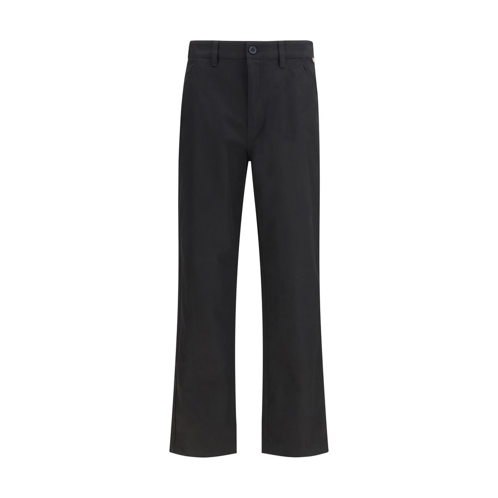 Black Cotton Chino Pants