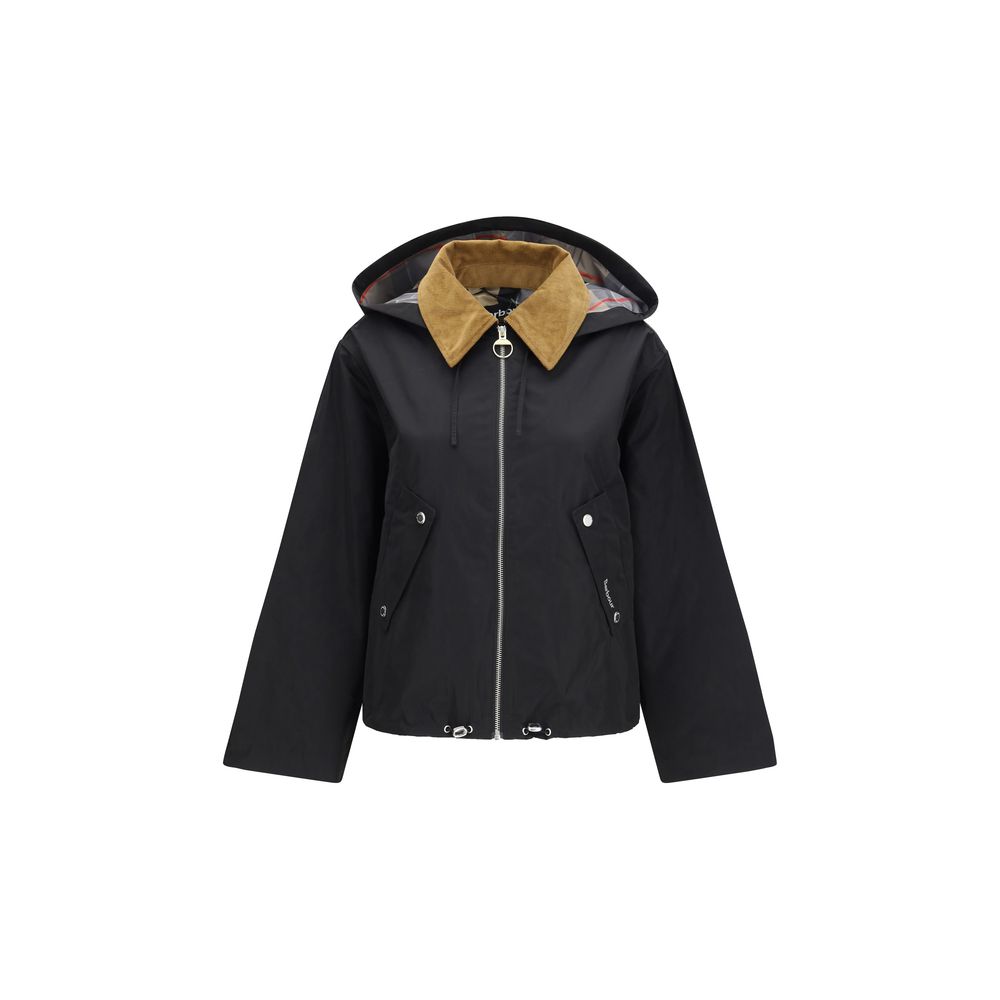Black Cotton Rain Coat