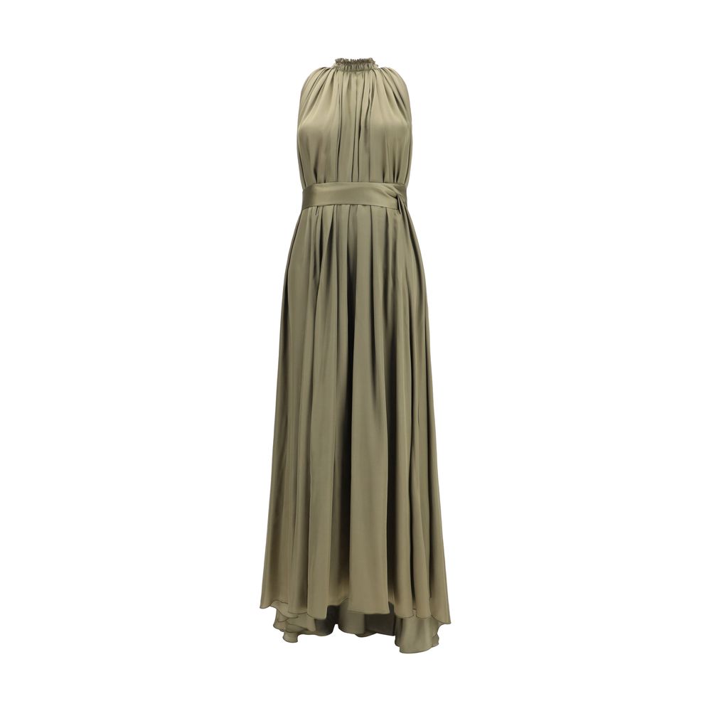 Bicolor Polyester Long Dress