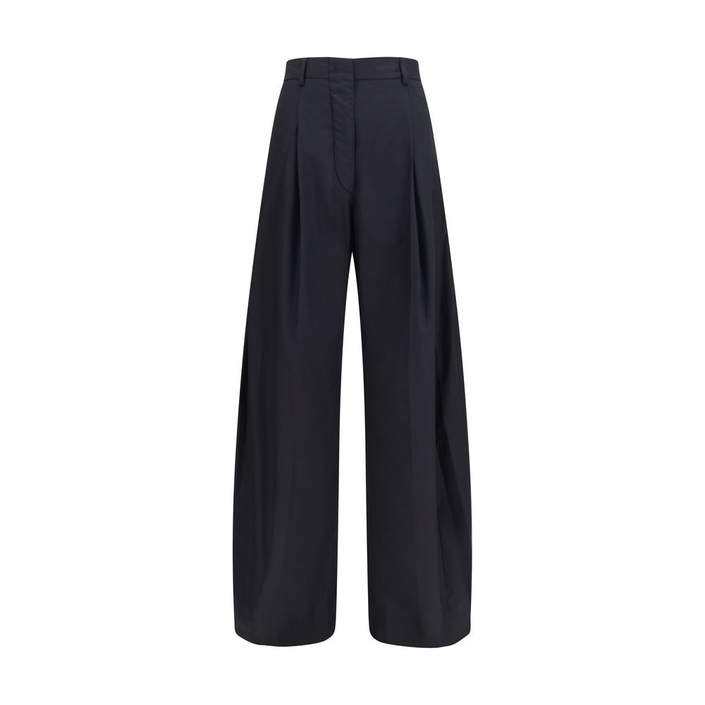 Black Cotton Casual Pants
