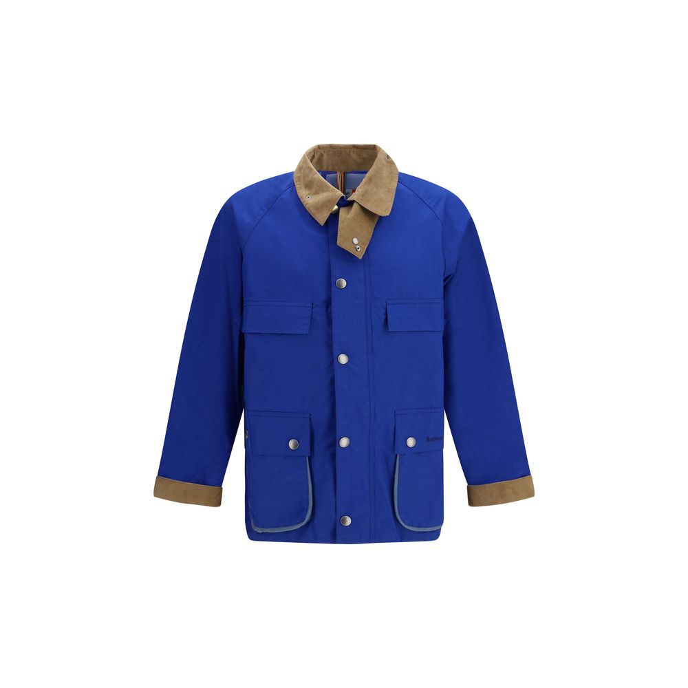 Blue Cotton Full-Length Jacket