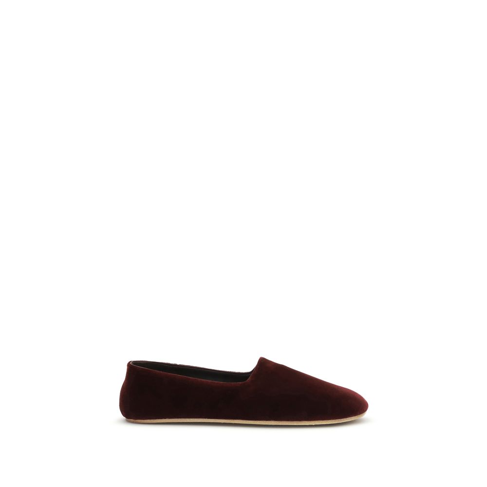 Bordeaux Cotton Slip-On Loafers