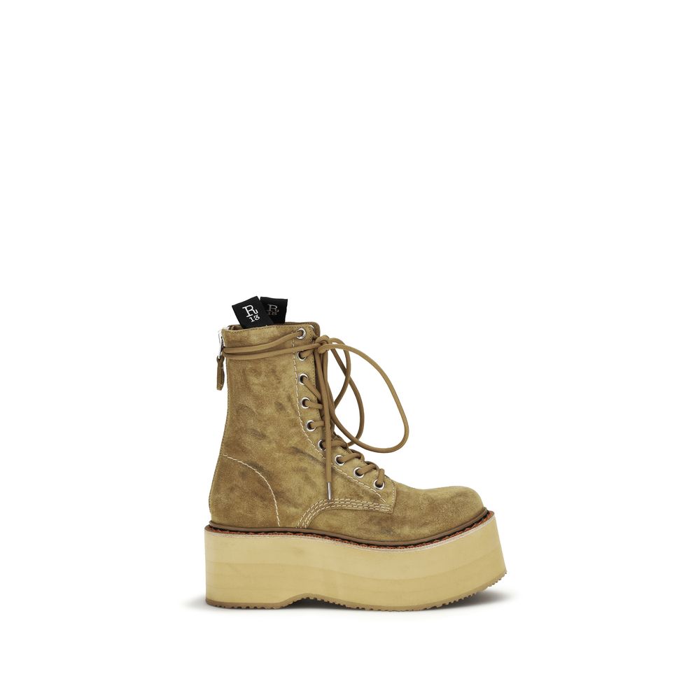Bicolor Calf Leather Bos Taurus Lace-Up Boots