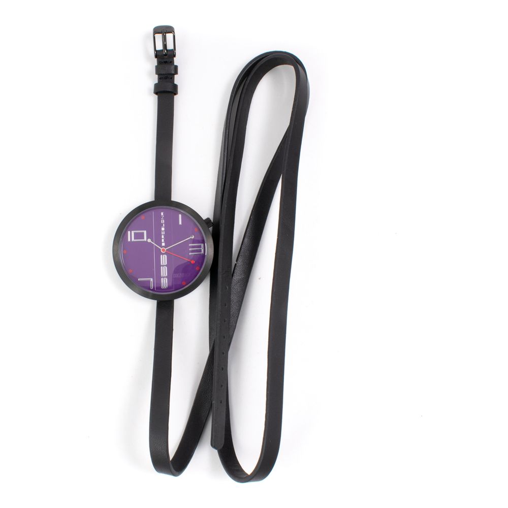 Black Leather Dress Watch