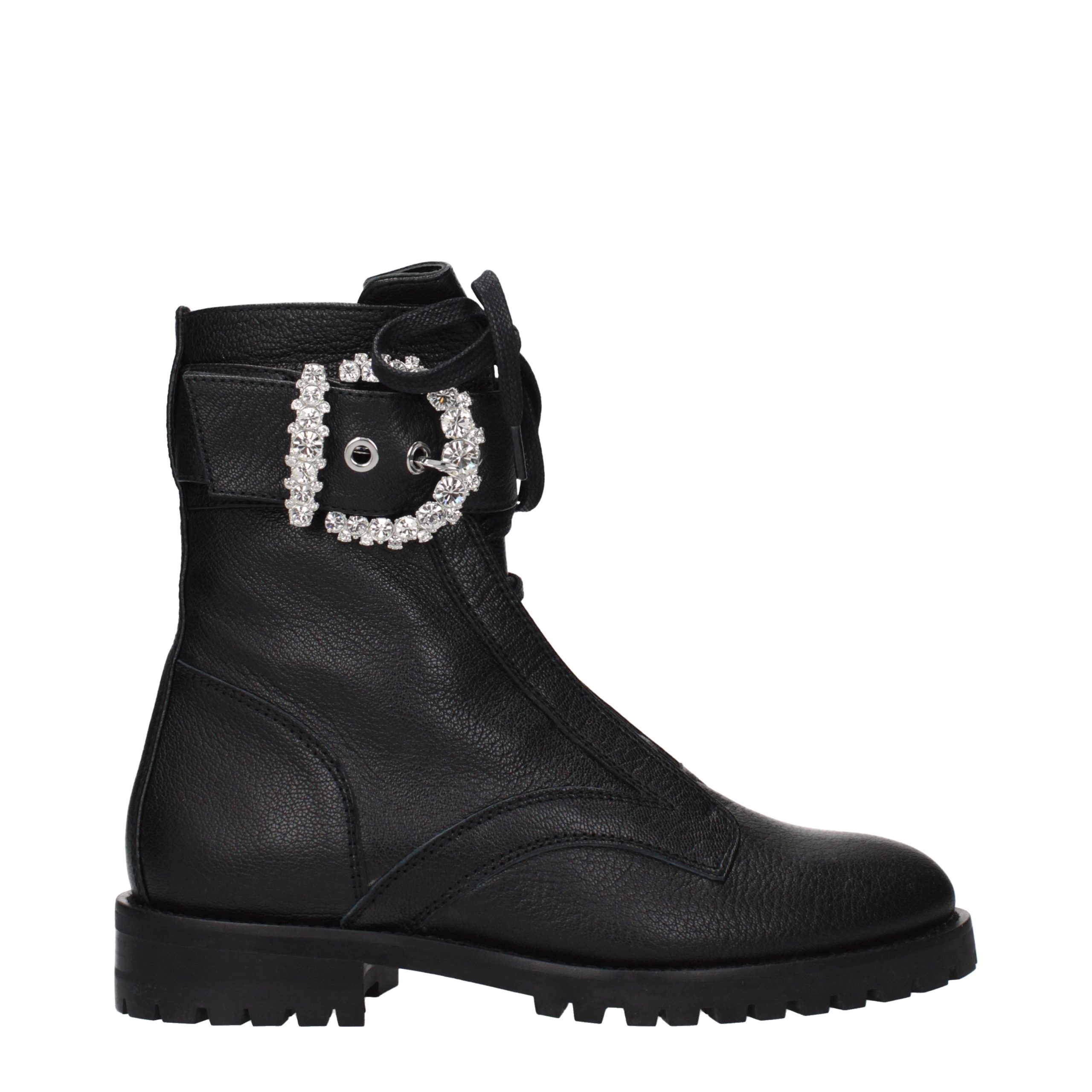 Black Leather Ankle Boots