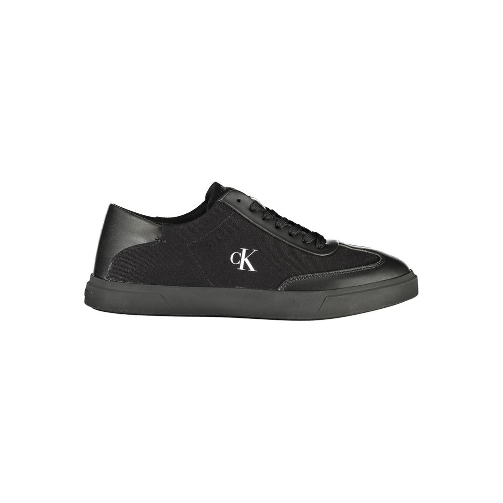 Black Polyester Athletic Sneakers