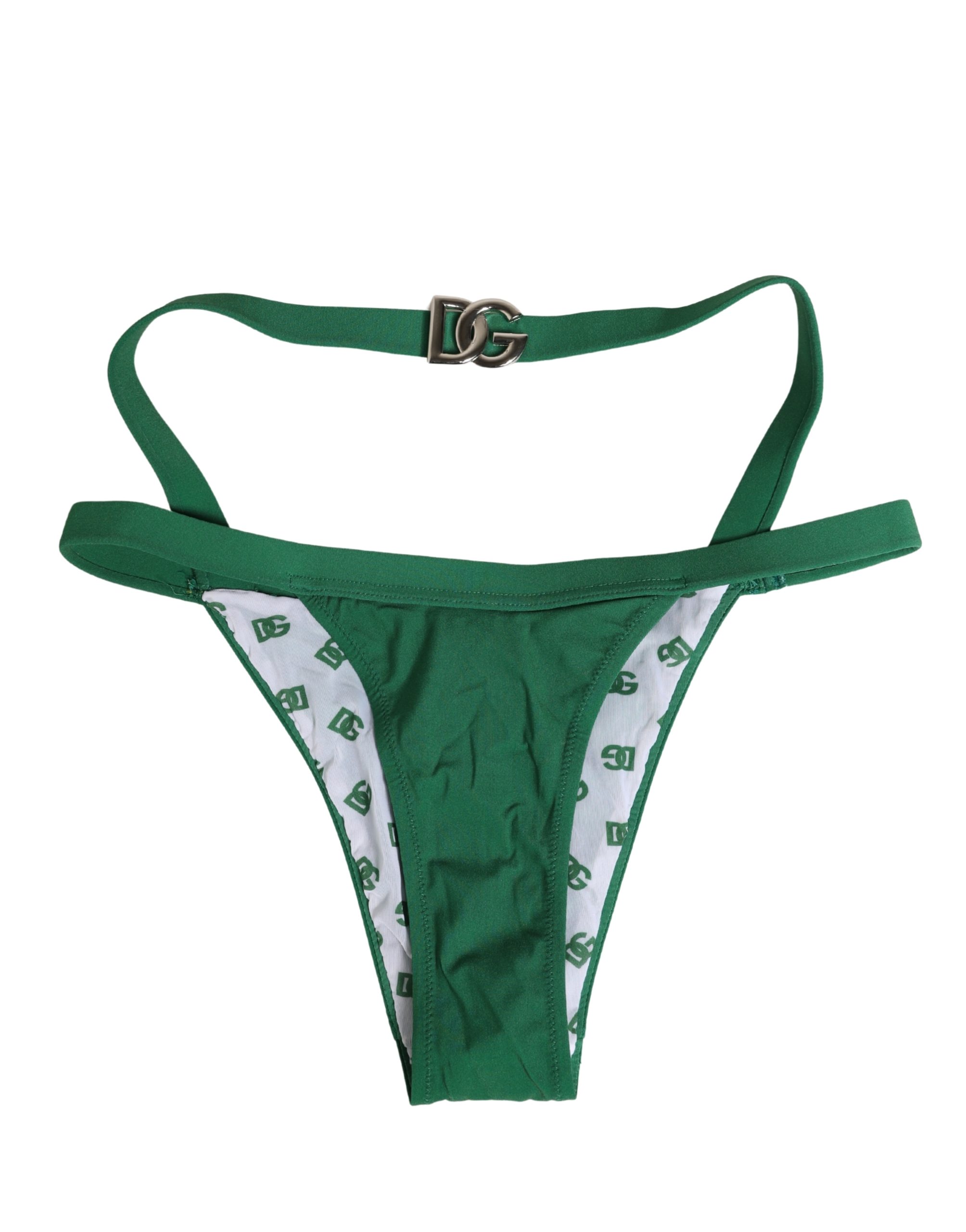 Green Logo Plaque Nylon Brief Panty Underwear