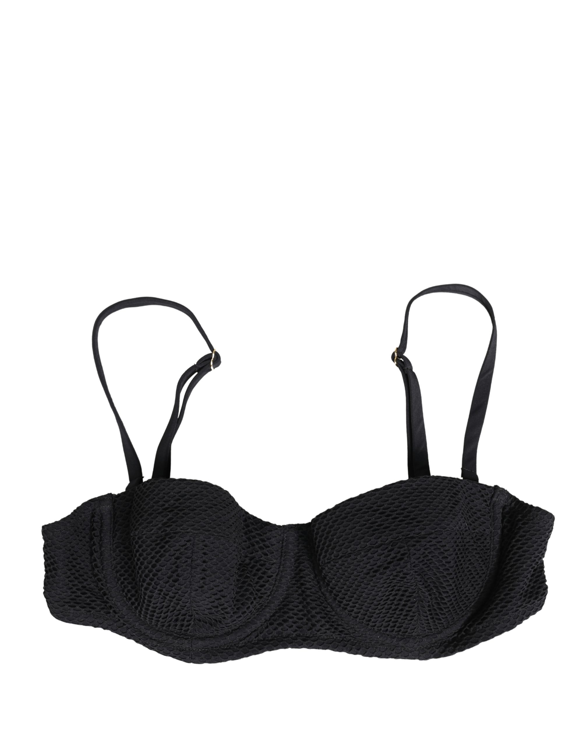 Black Nylon Padded Balconnet Brassiere Underwear