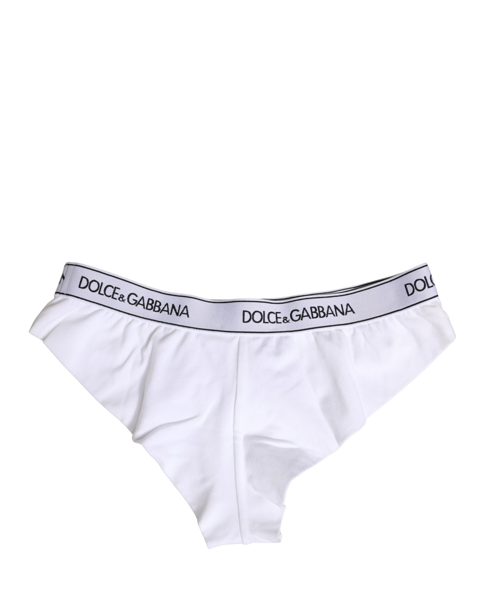 White Cotton Logo Waistband Brief Panty Underwear