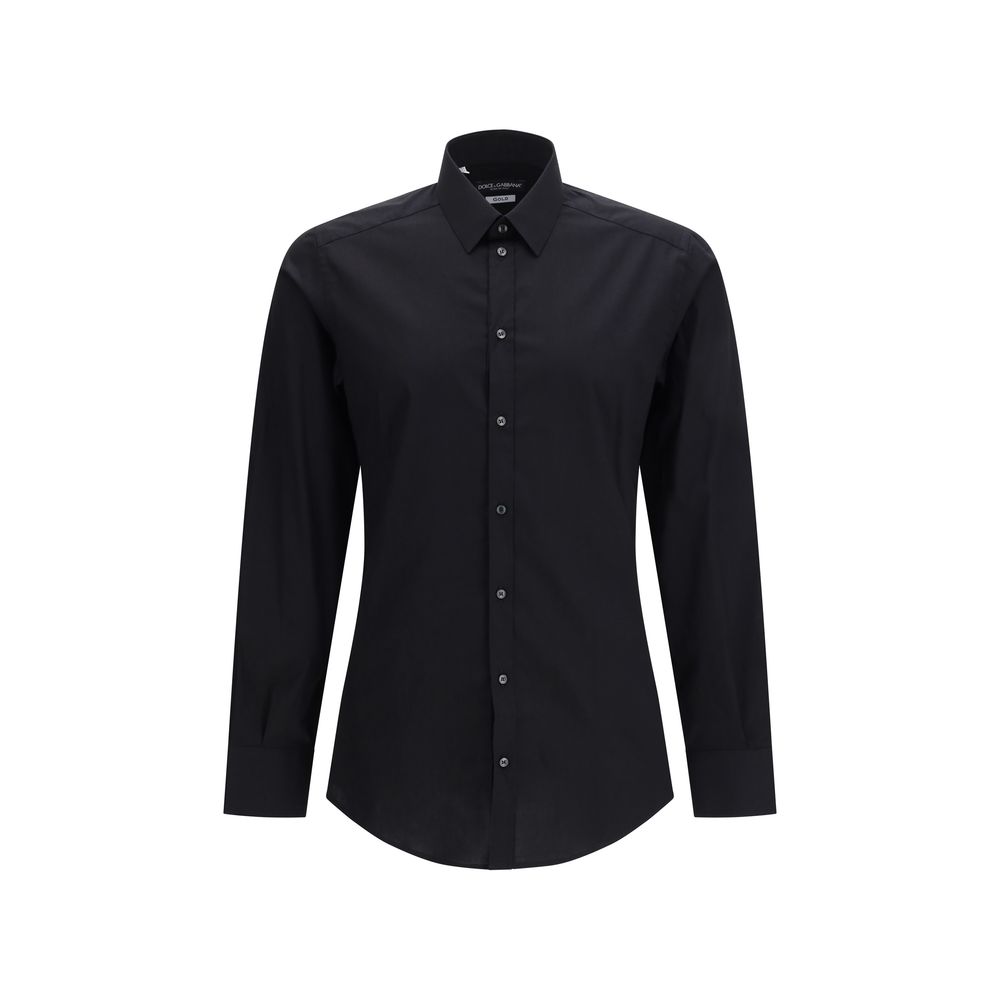 Black Cotton Dress Shirt