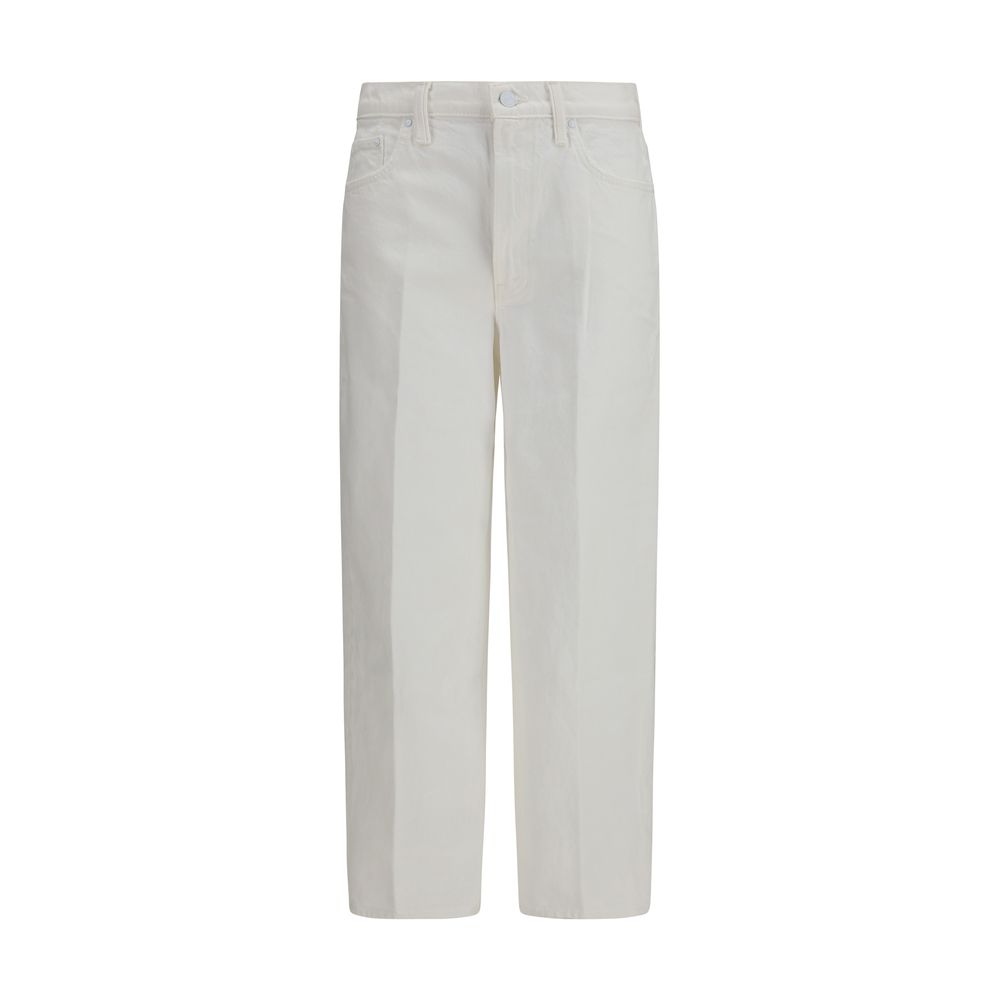 White Cotton Bootcut Jeans