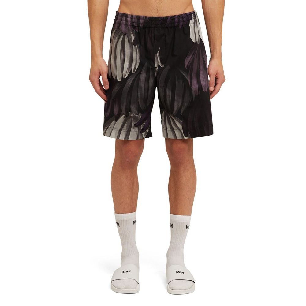 Purple Cotton Bermuda Shorts