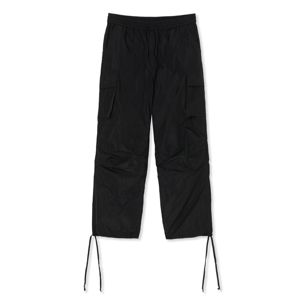 Black Polyester Cargo Pants
