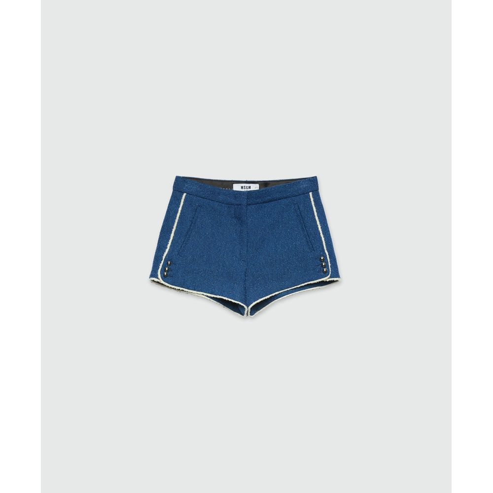 Blue Cotton Bermuda Shorts