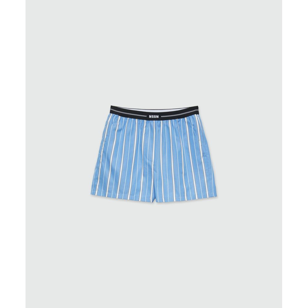 Blue Cotton Bermuda Shorts