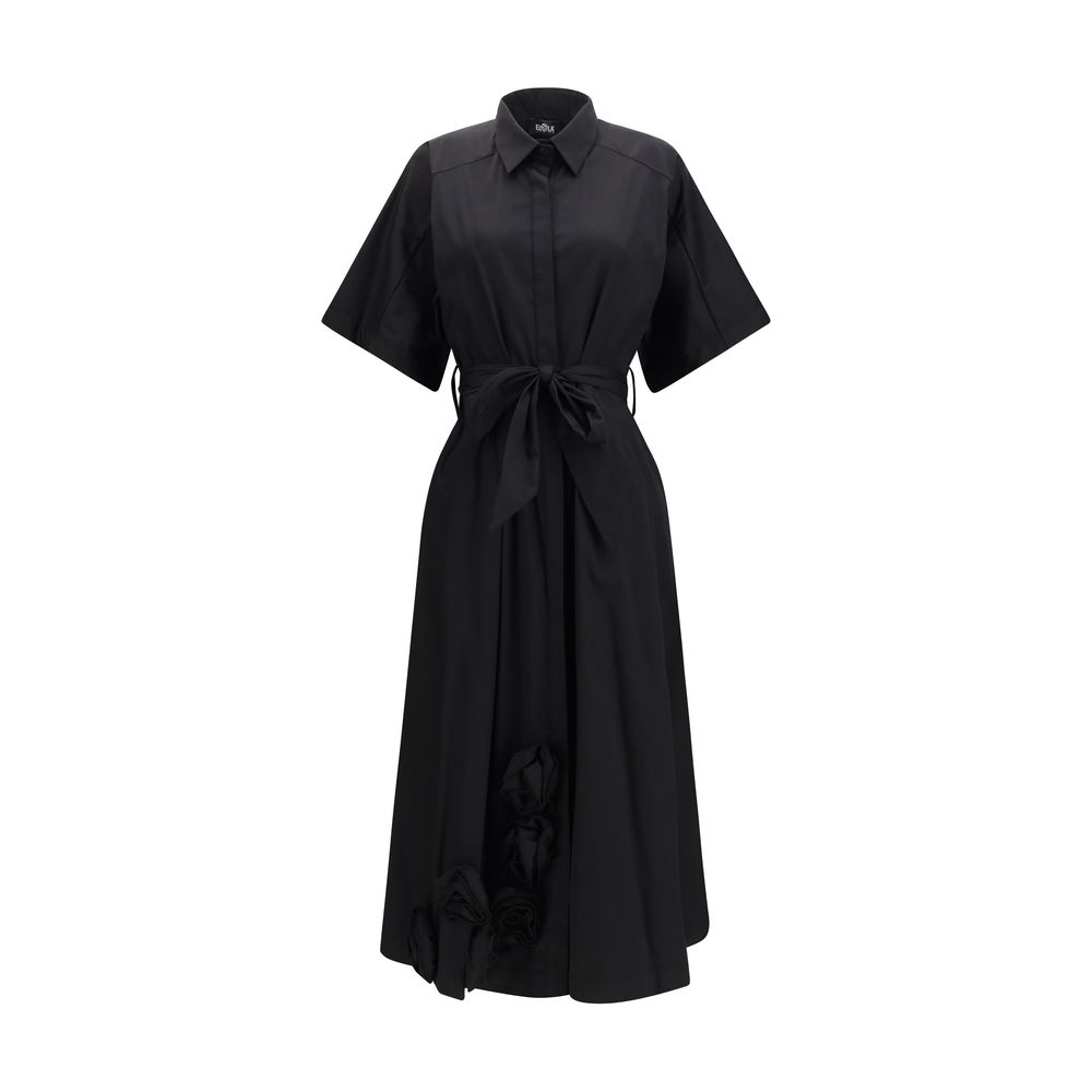 Black Cotton Casual Dress