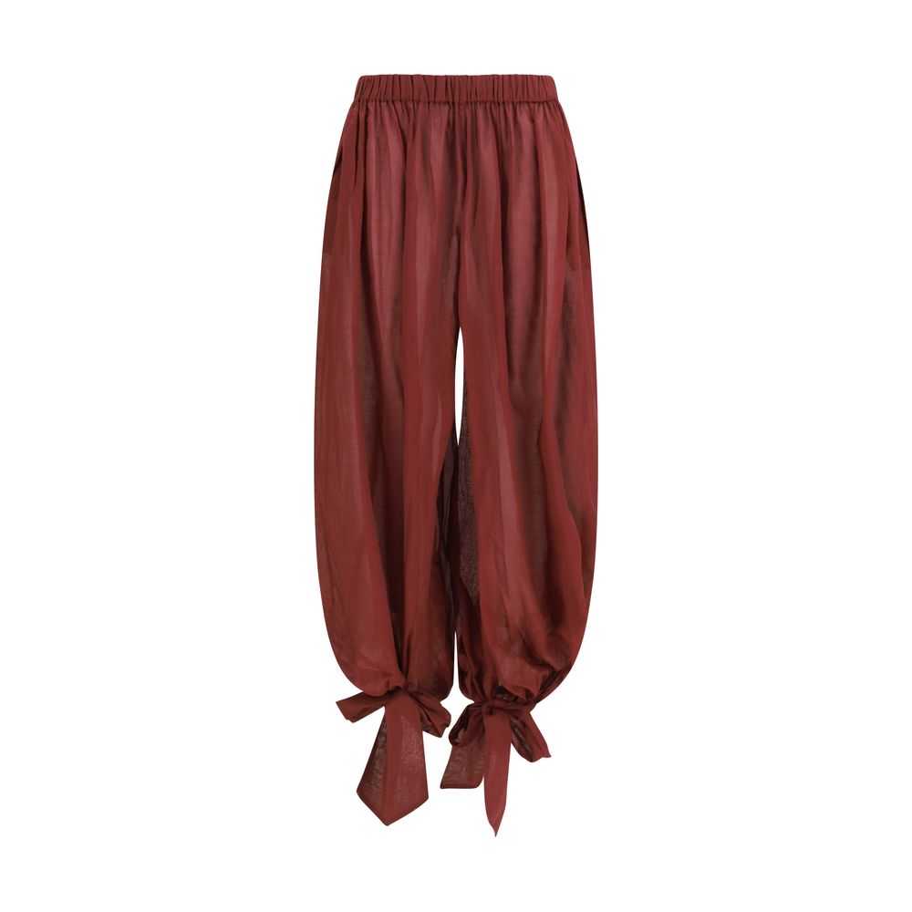 Bordeaux Cotton Casual Pants
