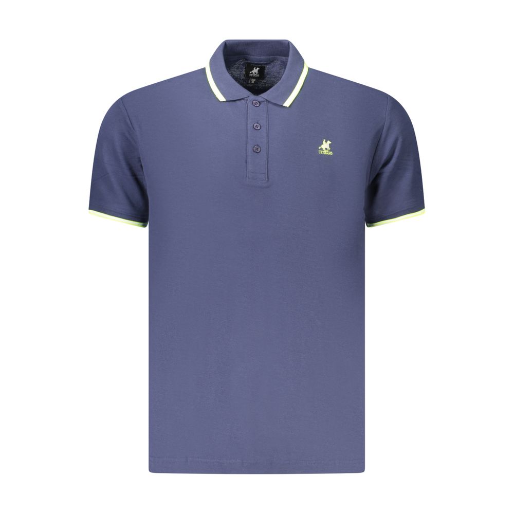 Blue Cotton Mens Polo Shirt