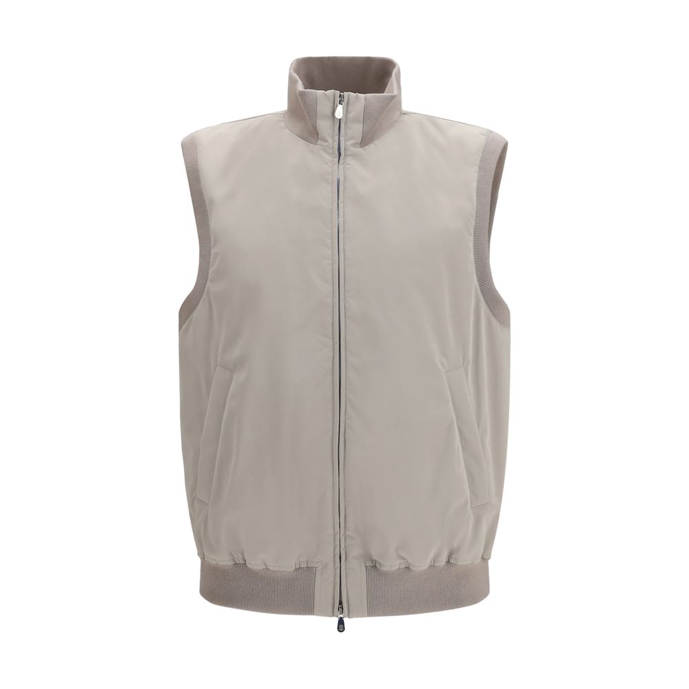 Gray Polyester Sleveless Jacket