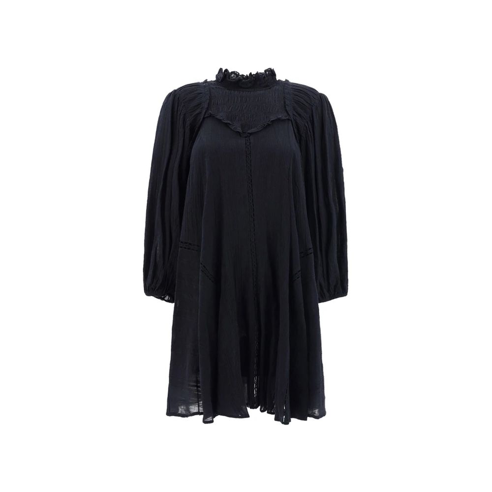 Black Cotton Casual Dress