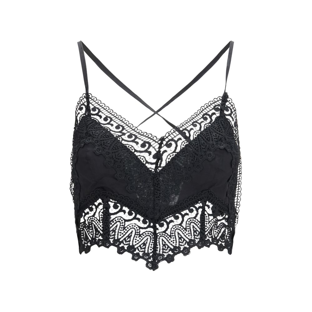 Black Cotton Sleeveles T-Shirt