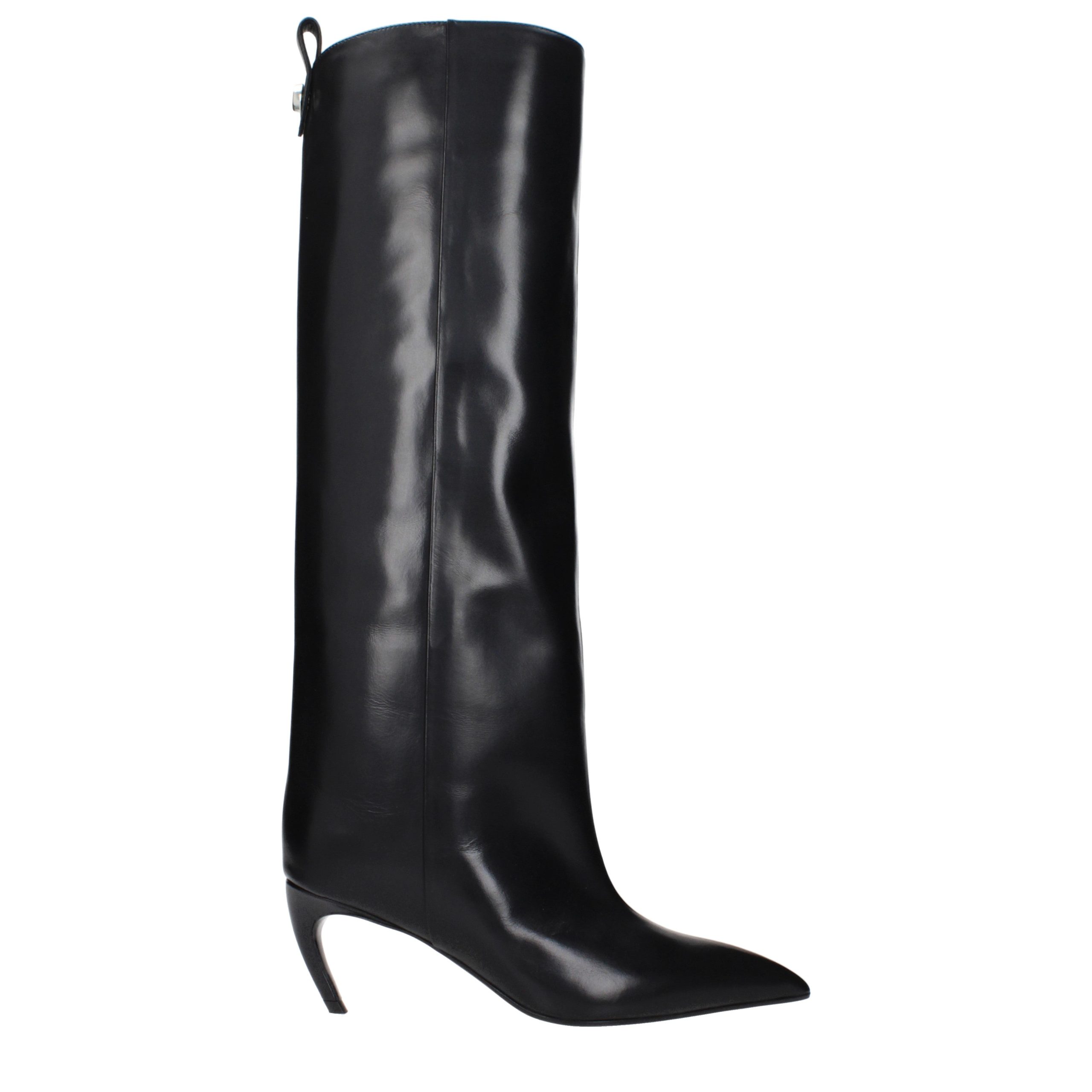 The Attico Black Leather High Heel Boots - Women