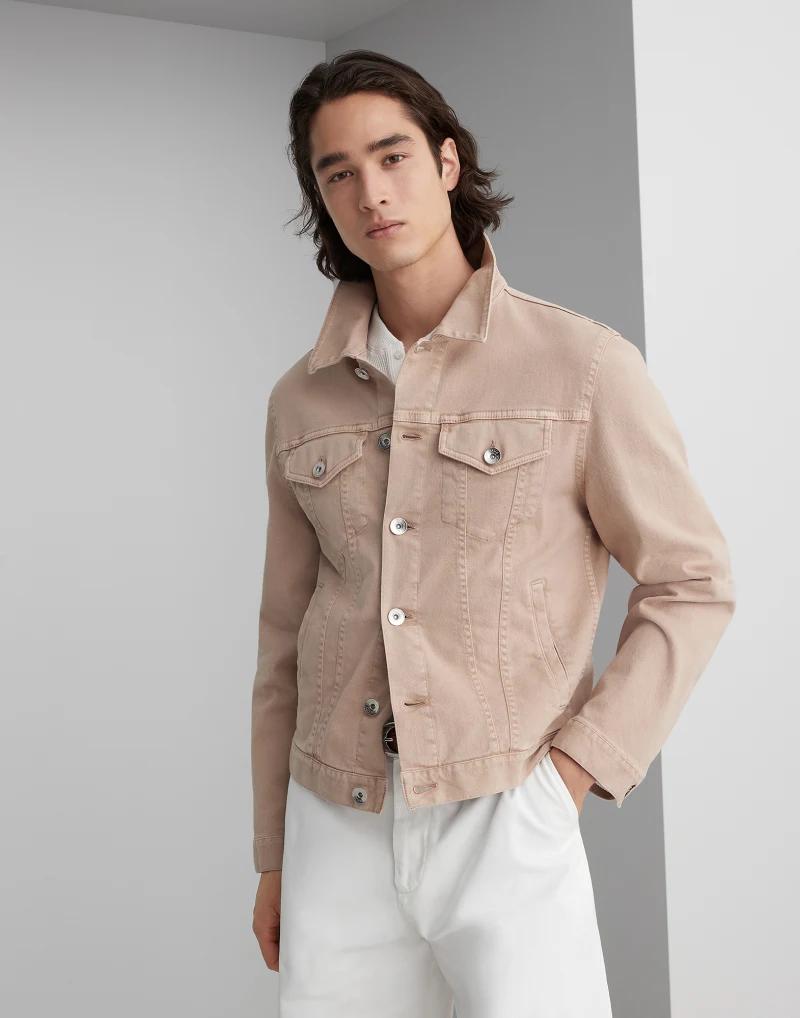 Beige Cotton Denim Jacket