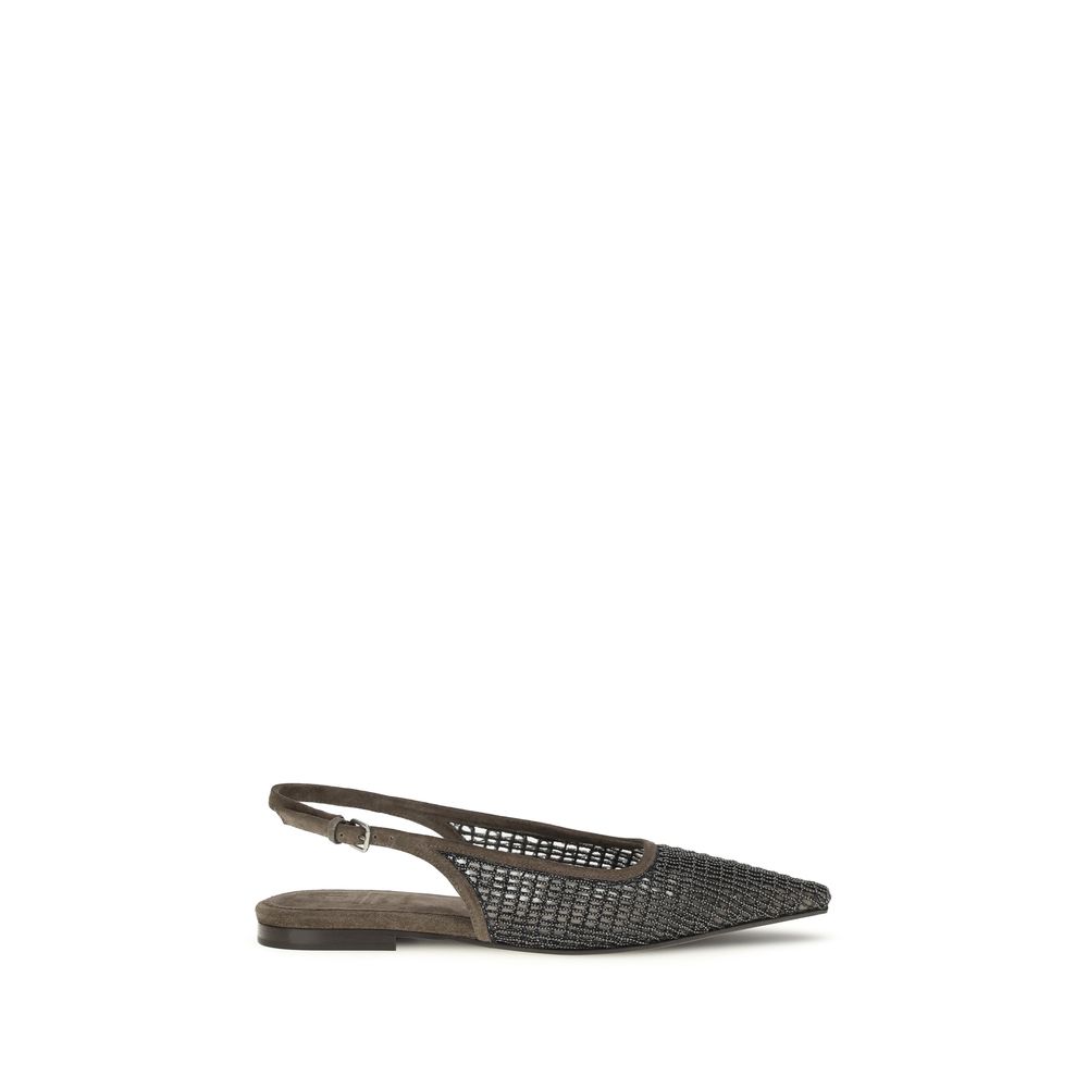 Brown Calf Leather Bos Taurus Ballet Flats