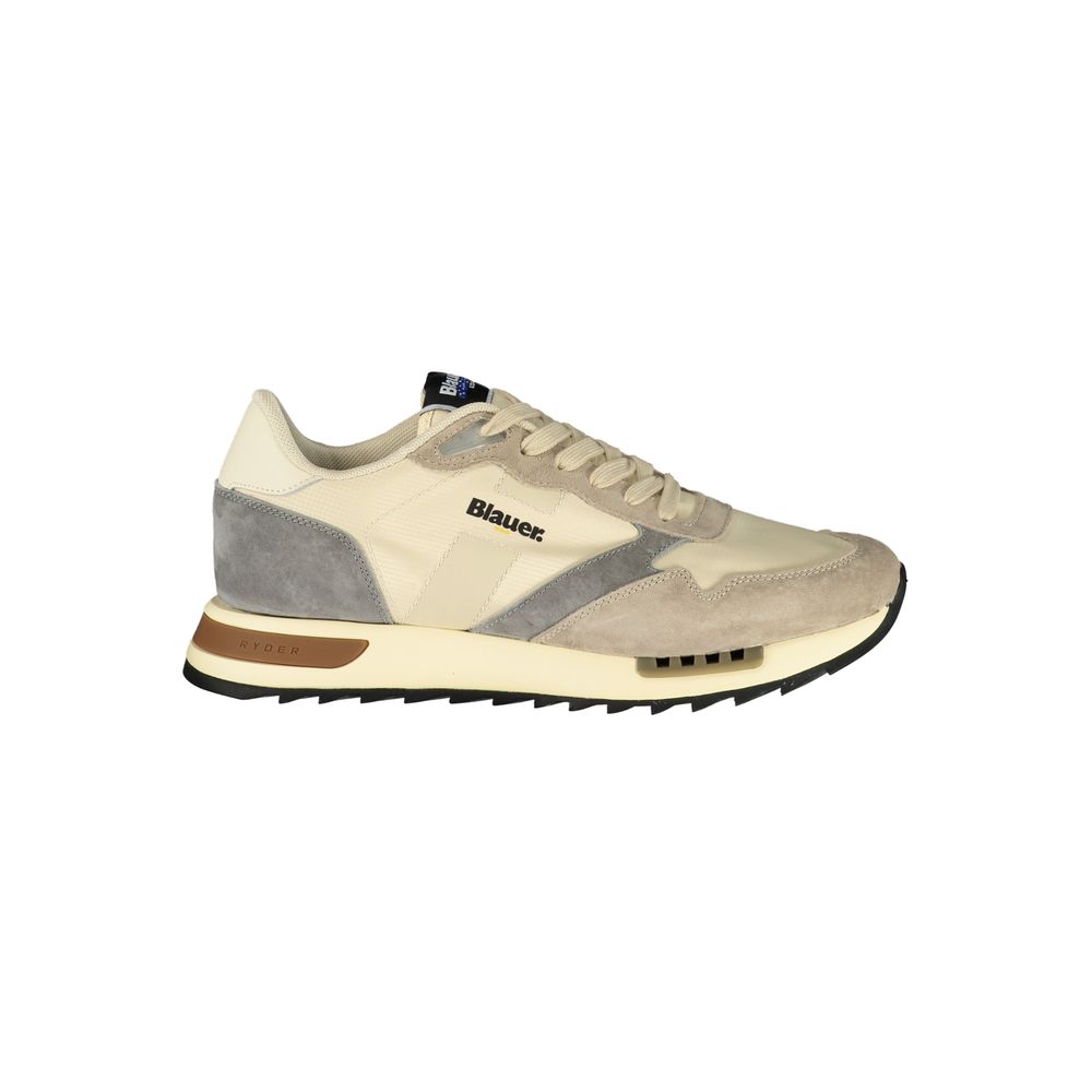 Beige Polyester Mens Sneaker