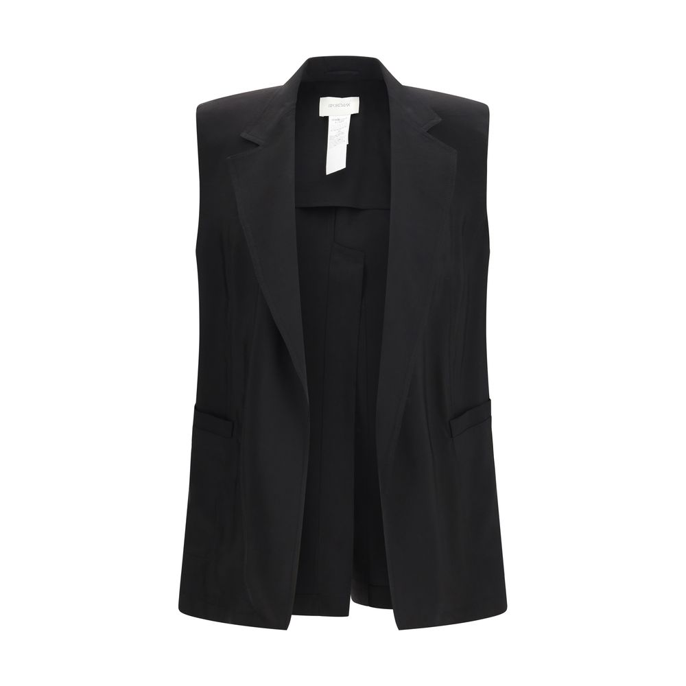 Black Viscose Sleveless Jacket